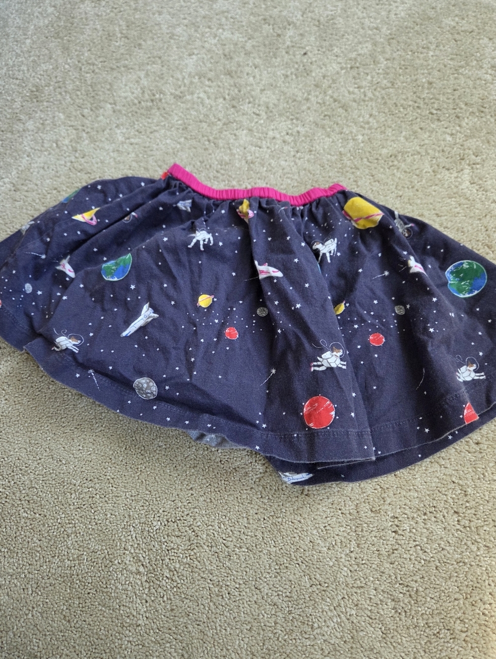 Mini Boden Navy Space-Print Skirt Size 3-4 - Picture 5 of 5